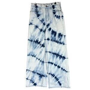 BDG Urban Outfitters Jeans Women Size 26 Blue High Rise Wide Leg Bleach Tie Dye